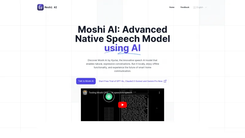 Homepage of moshi-ai