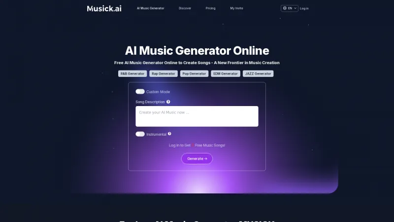 Homepage of musick