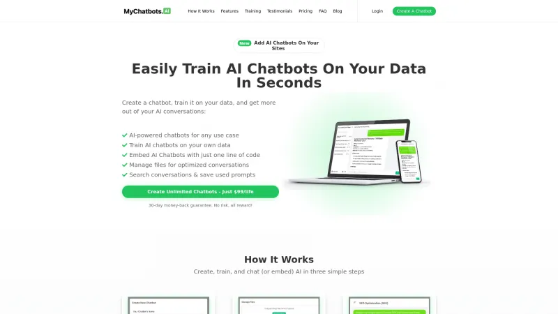 Homepage of mychatbots