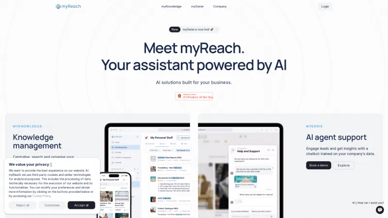 Homepage of myreach