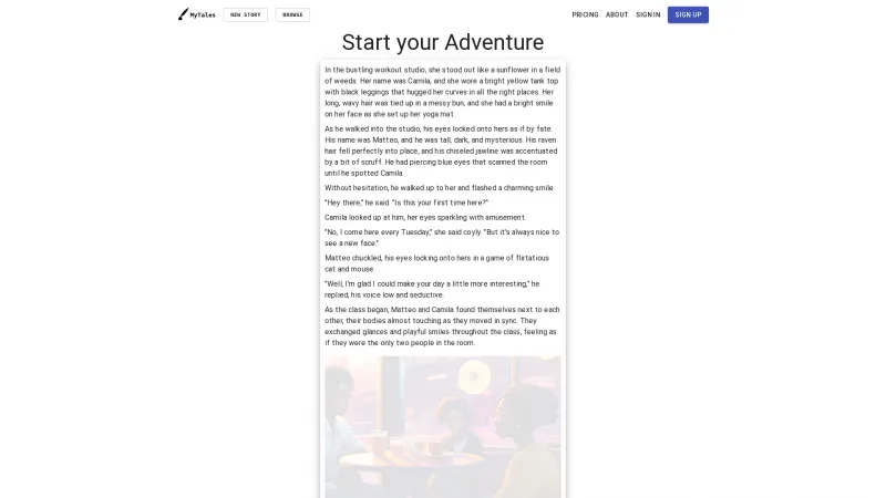 Homepage of mytales