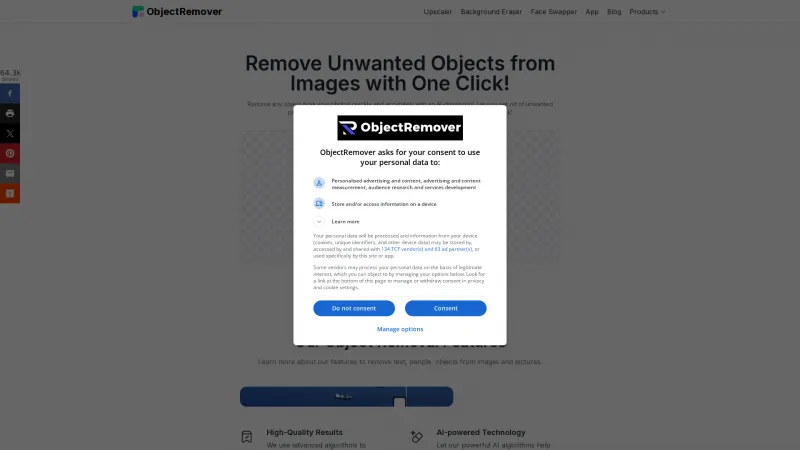 Homepage of objectremover