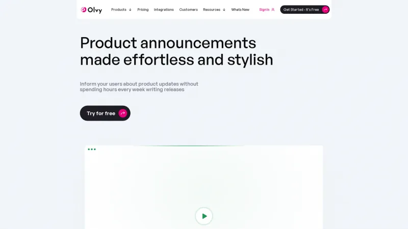 Homepage of olvy