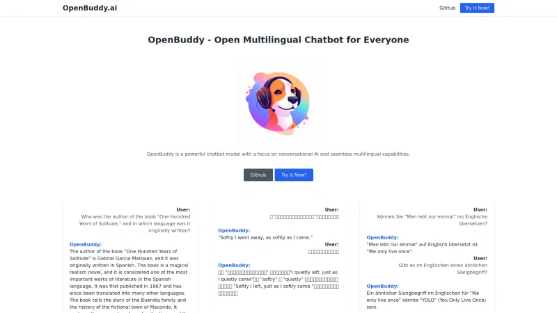 Homepage of openbuddy