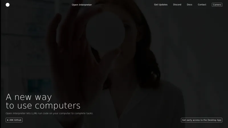 Homepage of openinterpreter