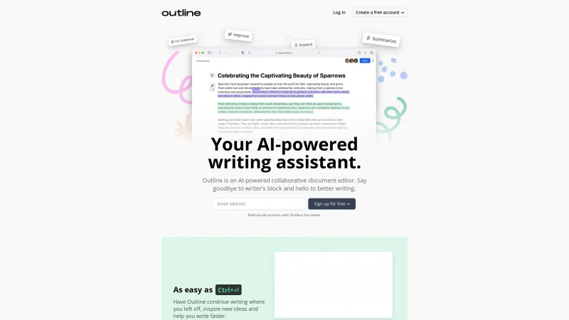 Homepage of outline