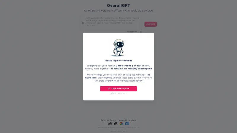 Homepage of overallgpt