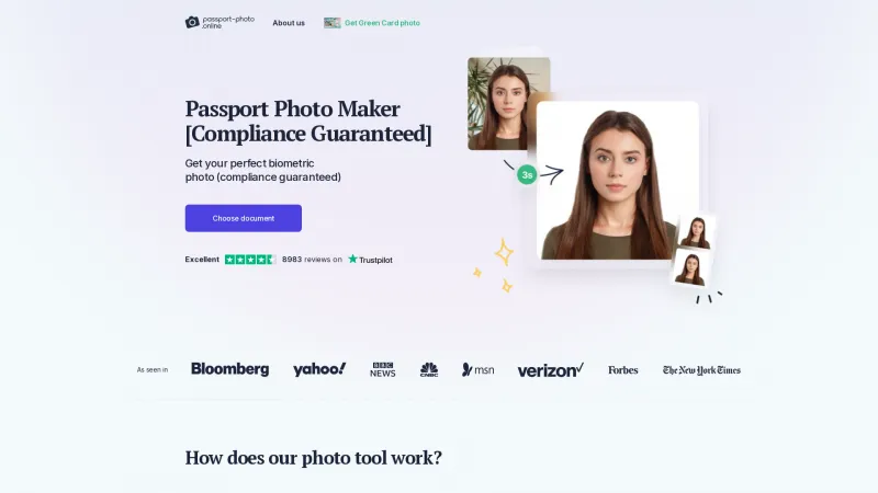 Homepage of passport-photo