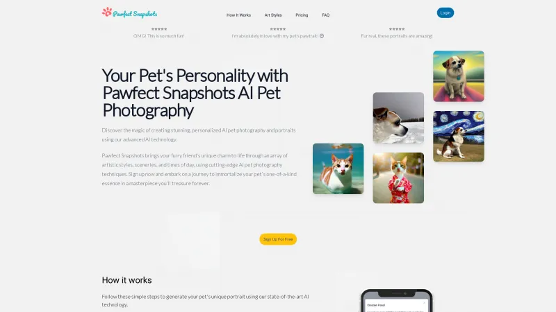 Homepage of pawfectsnapshots