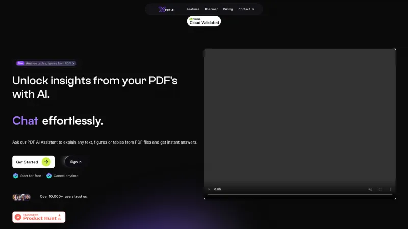 Homepage of pdfchat