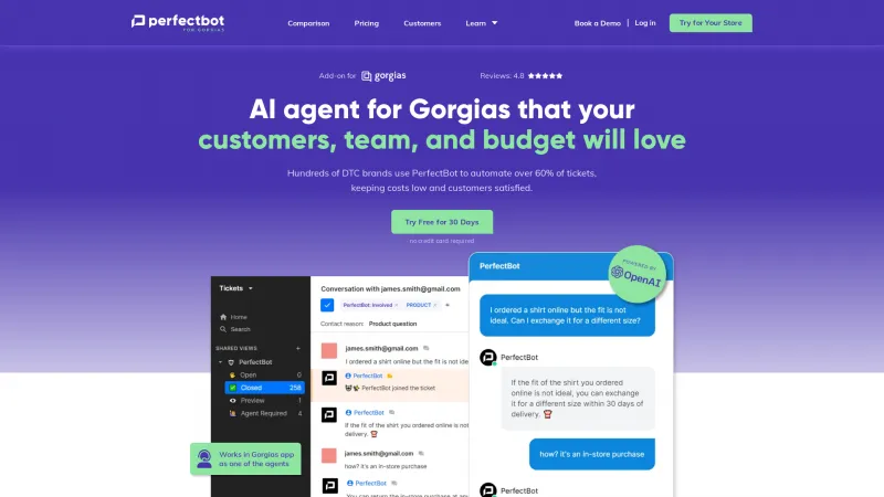 Homepage of perfectbot