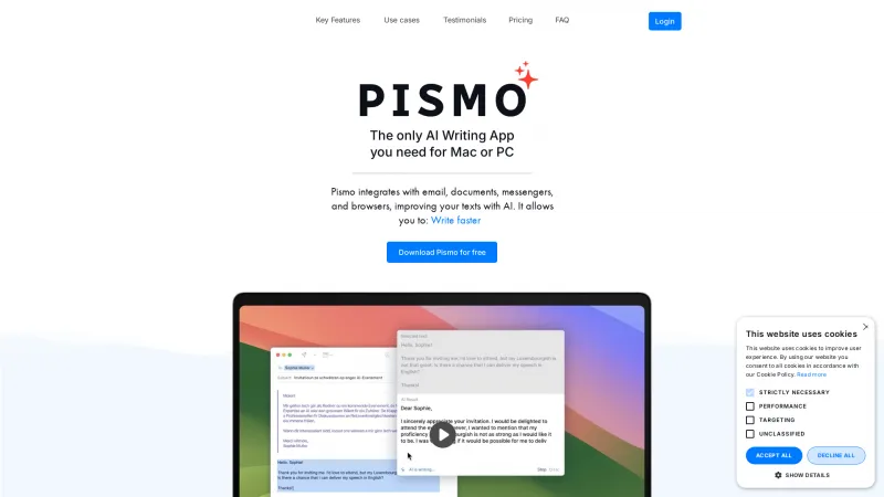 Homepage of pismo