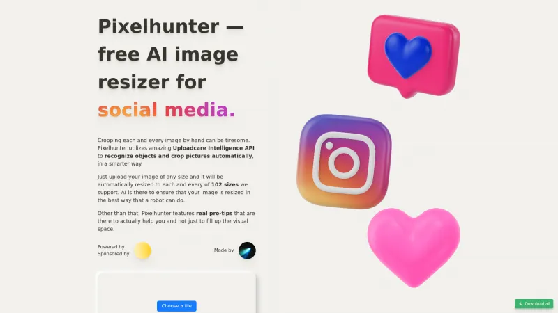 Homepage of pixelhunter