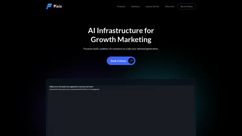 Homepage of pixis