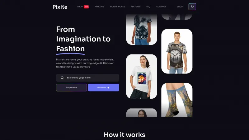 Homepage of pixite