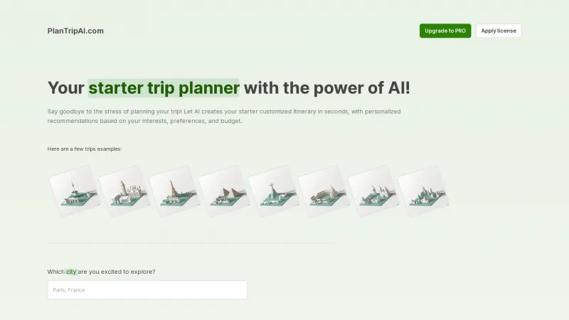 Homepage of plantripai