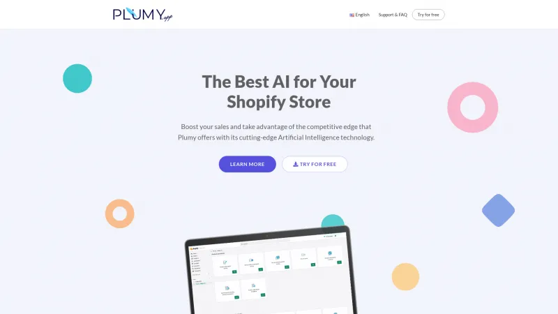 Homepage of plumy