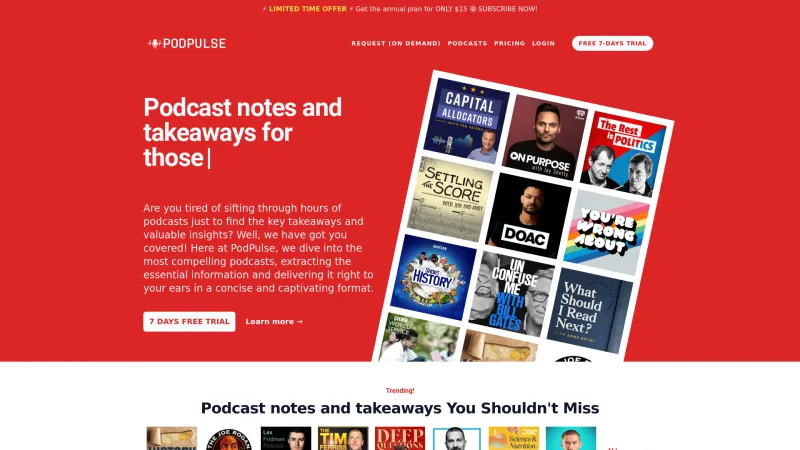 Homepage of podpulse