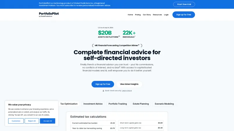 Homepage of portfoliopilot