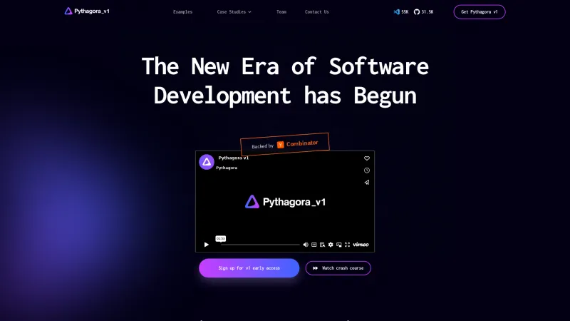 Homepage of pythagora