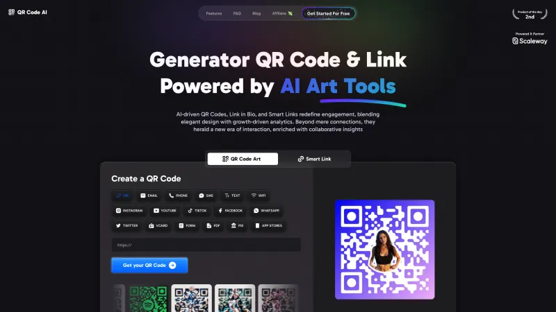 Homepage of qrcode-ai