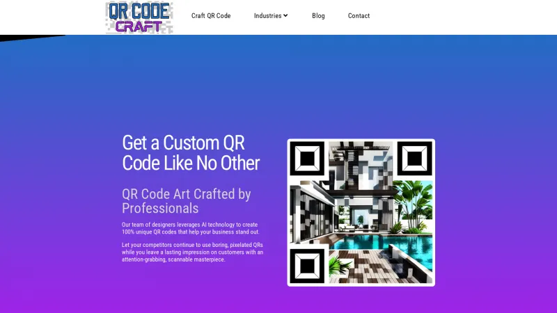 Homepage of qrcodecraft