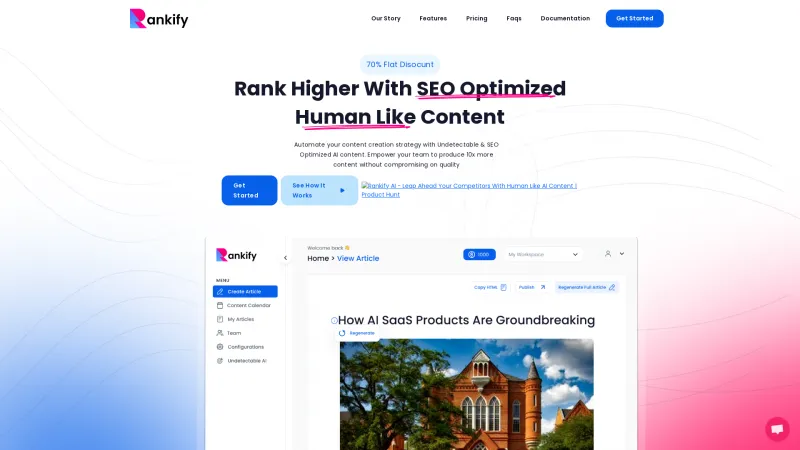 Homepage of rankifyai