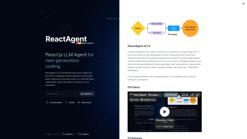 Homepage of reactagent