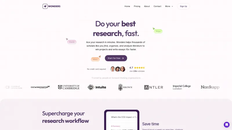 Homepage of readwonders