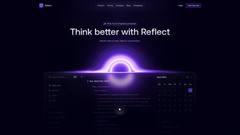 Homepage of reflect