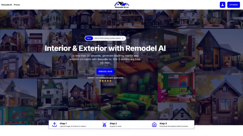 Homepage of remodelai
