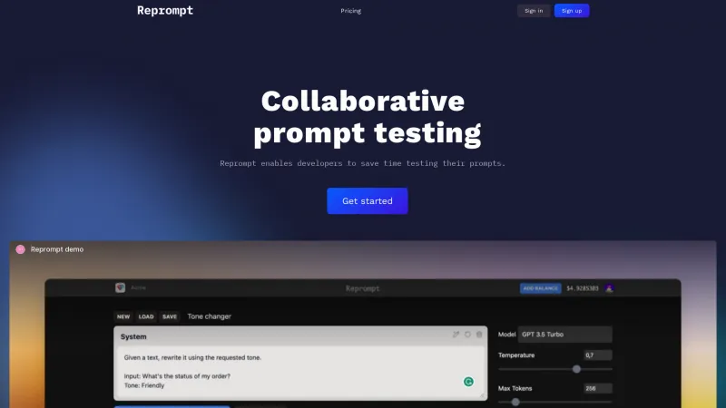 Homepage of reprompt