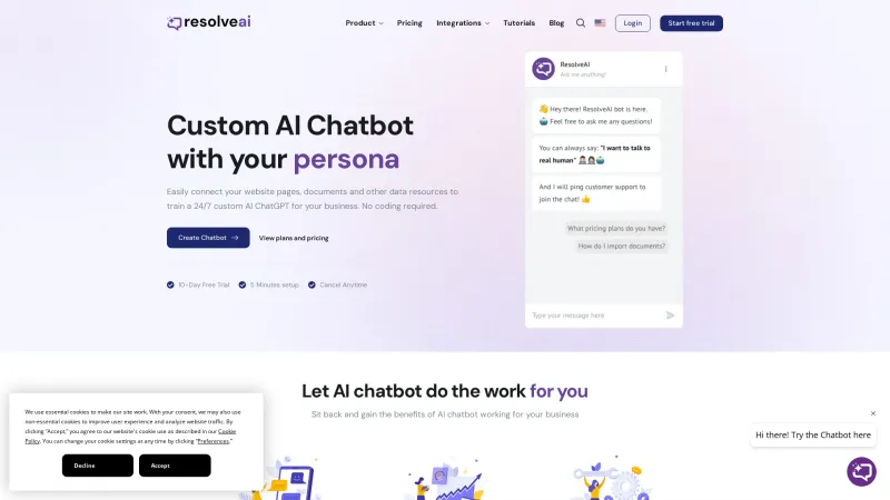 Homepage of resolveai