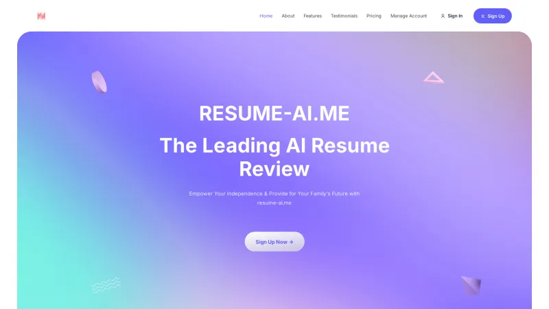 Homepage of resume-ai