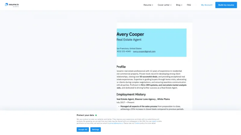 Homepage of resume