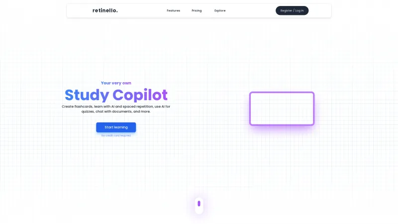 Homepage of retinello