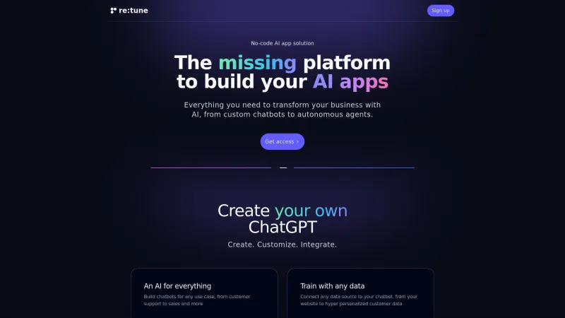 Homepage of retune