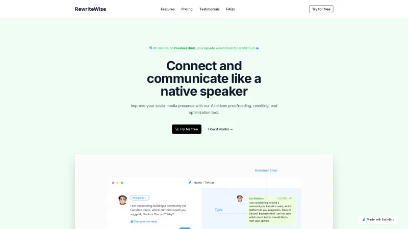 Homepage of rewritewise