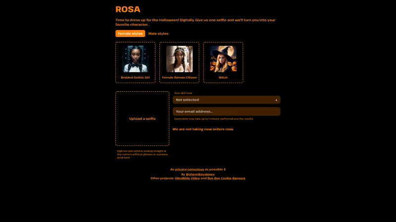 Homepage of rosa