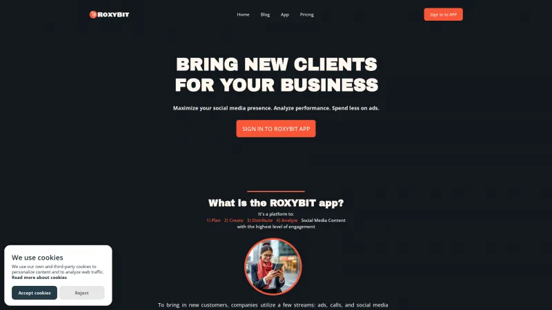 Homepage of roxybit