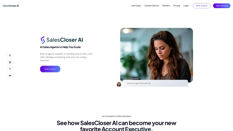 Homepage of salescloser