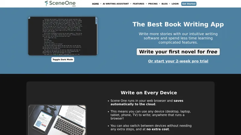 Homepage of sceneone