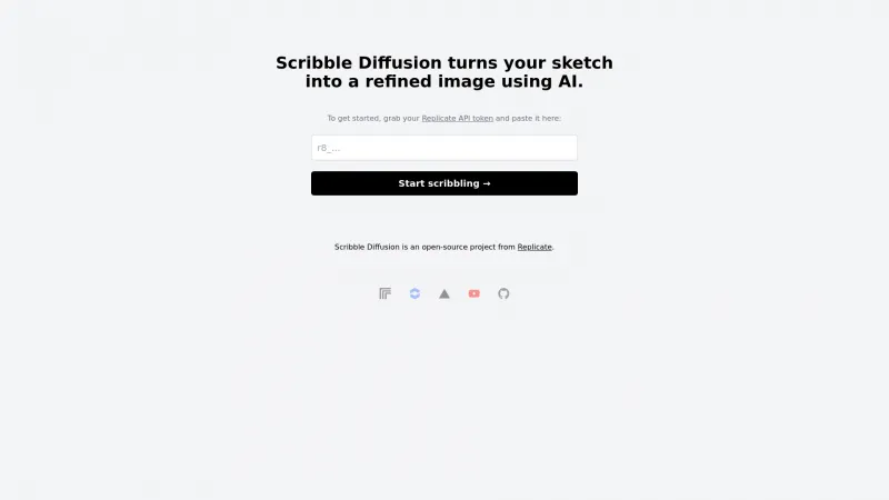 Homepage of scribblediffusion