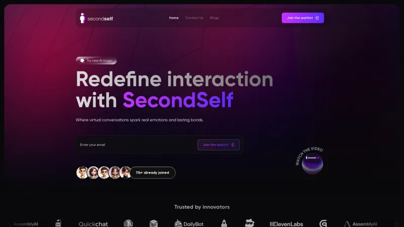 Homepage of secondselfai