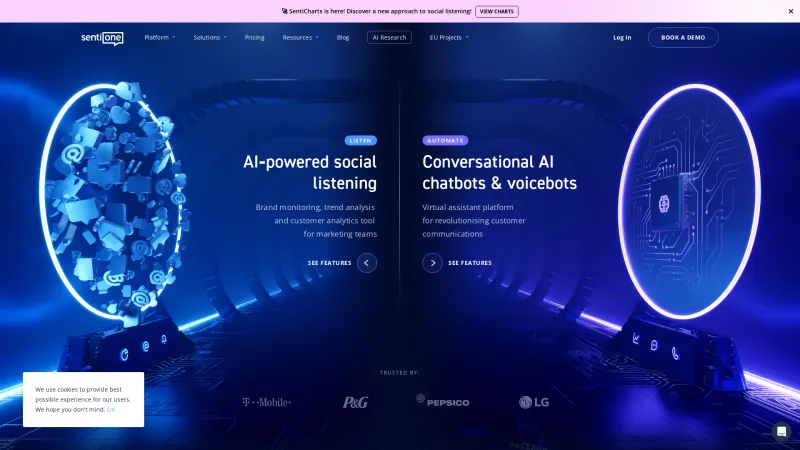 Homepage of sentione