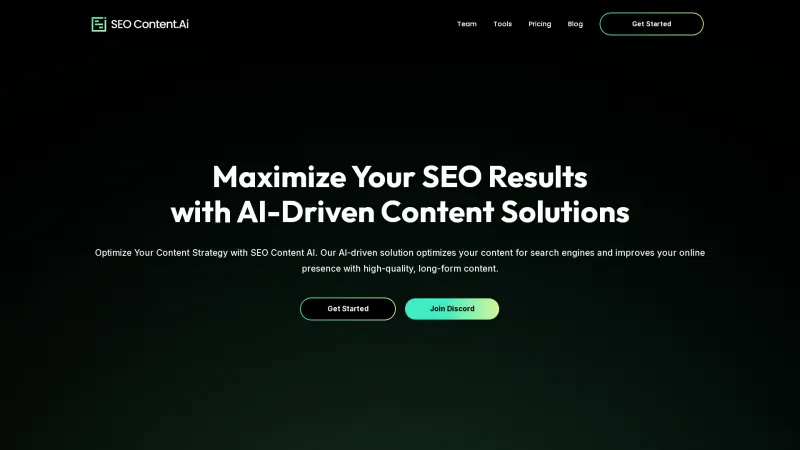 Homepage of seocontent