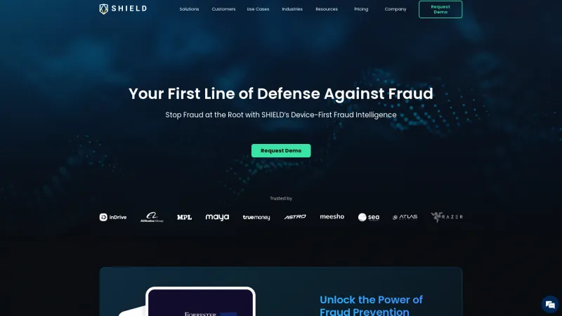 Homepage of shield