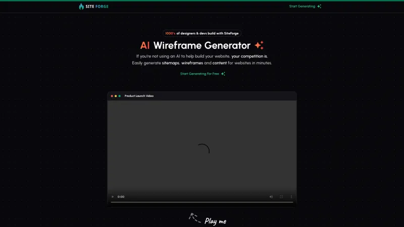 Homepage of siteforge