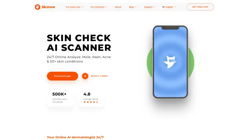 Homepage of skinive