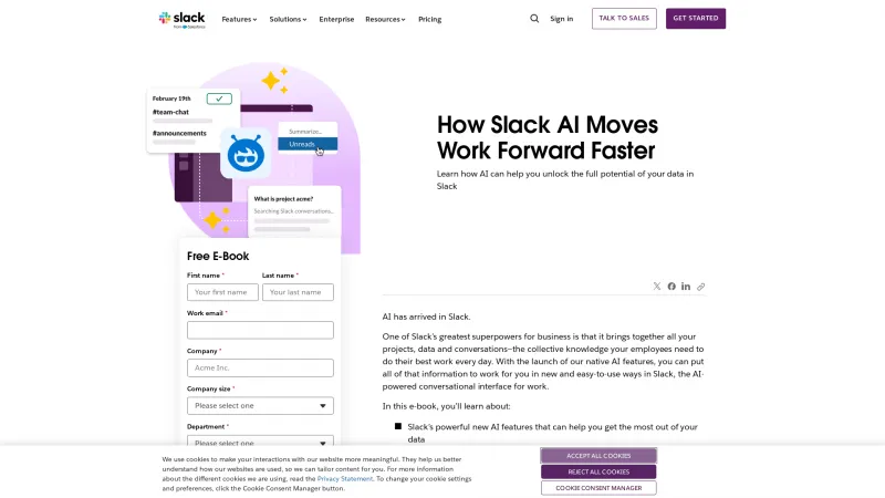 Homepage of slack